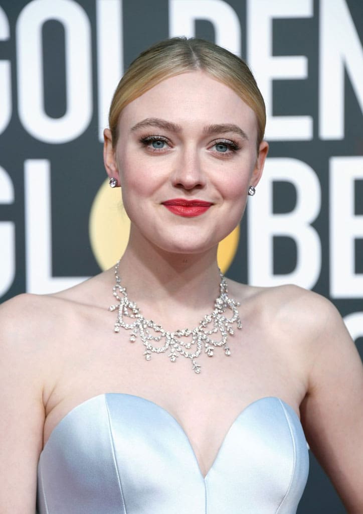 Dakota Fanning - Jewelry Moments at the Golden Globes 2019