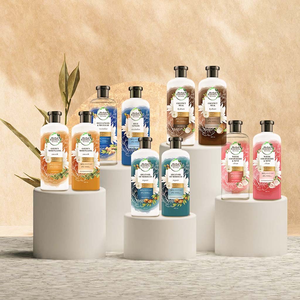 he2-ia - MEGA Herbal Essences bio:renew even covers all the bases with various formulas for different hair types and solutions in both shampoo and conditioner