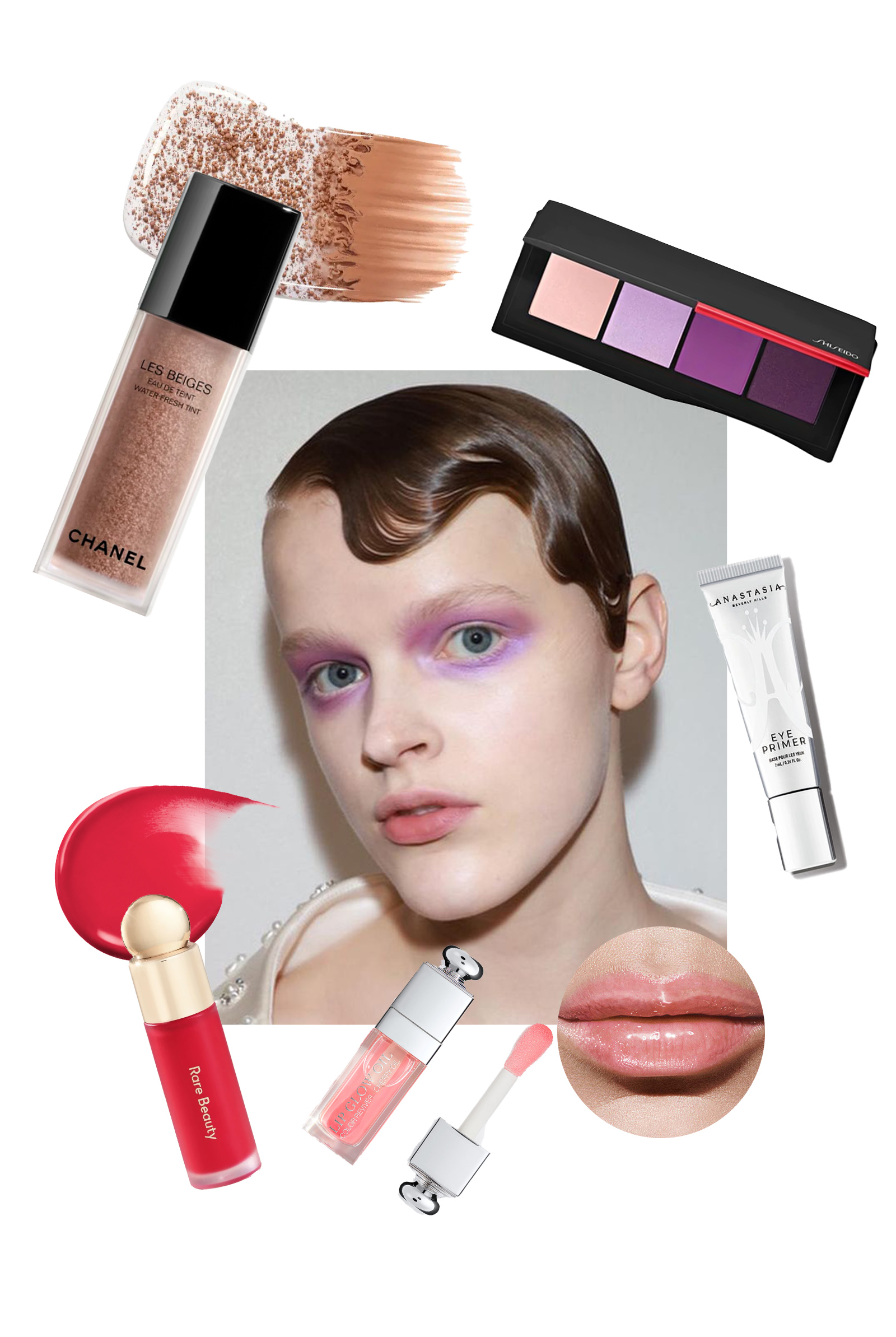 MEGA-3_-All-the-Subtle-Ways-to-Wear-Colored-Eyeshadow-This-Season-0AAll-the-Subtle-Ways-to-Wear-Colored-Eyeshadow-This-Season-0A-copy-2 - MEGA CHANEL Les Beiges Water-Fresh Tint, Anastasia Beverly Hills Mini Eye Primer, Shiseido Essentialist Eye Palette, Rare Beauty Soft Pinch Liquid Blush, and Dior Beauty Addict Lip Glow Oil