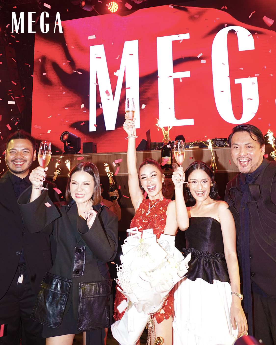 Mega-x-Zion - MEGA MEGA Creative Chief Patrick Ty, Editor-in-Chief Peewee Reyes-Isidro, Heart Evangelista, Head of Publishing and Marketing Janine Recto, and OMGI Chief Operating Officer Ramon-Carlo Galicia