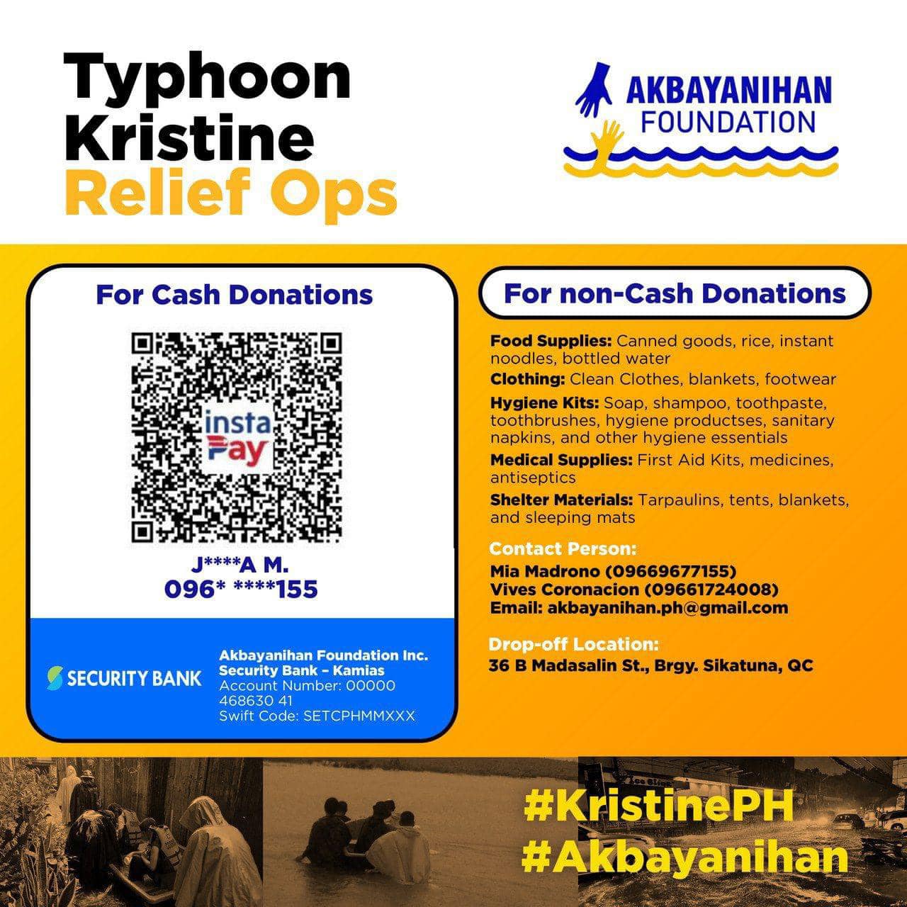 Akbayanihan Foundation Typhoon Kristine