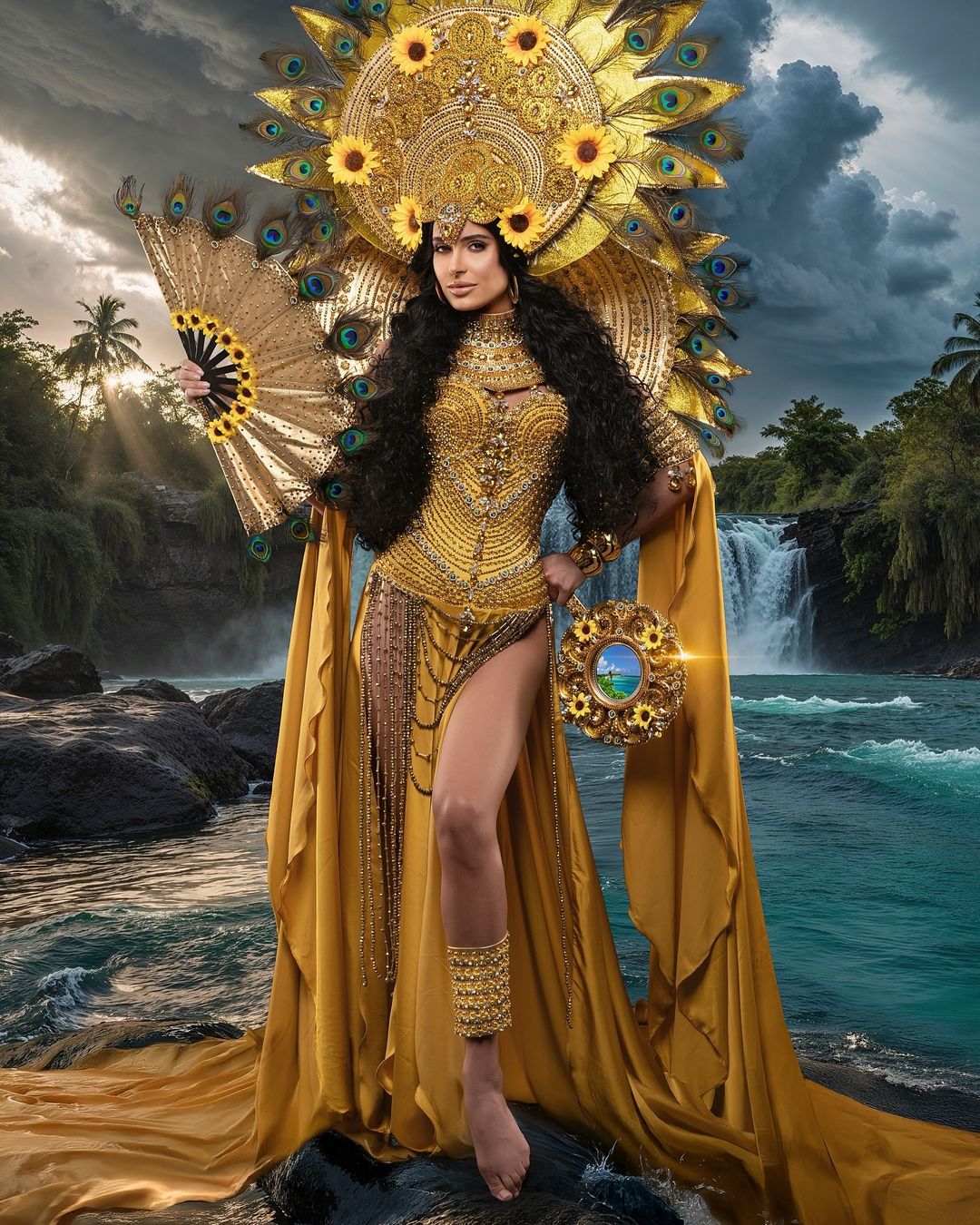 Miss Universe Cuba Marianela Ancheta embodied the Oshún, a divine spirit that symbolizes love, beauty, and sensuality. Miss Universe 2024 National Costume