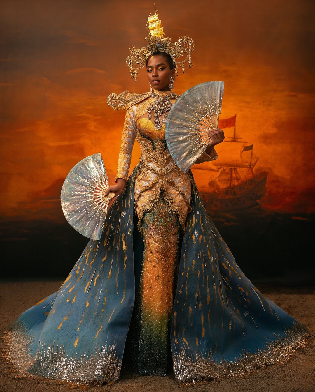 Miss Universe Philippines Chelsea Manalo's national costume is a symbol of the Philippines and Mexico's history, relationship, and shared deep devotion in religion