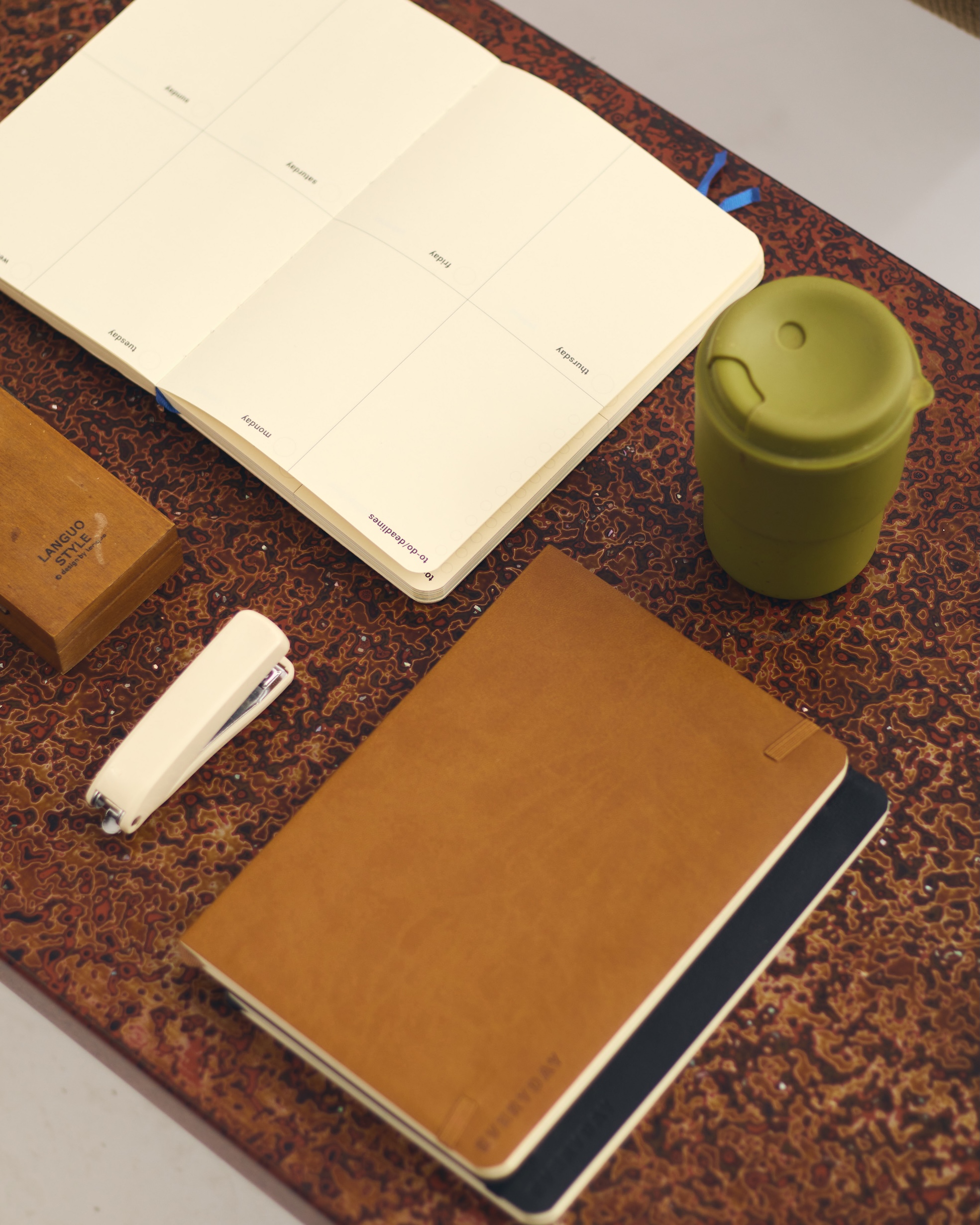 MEGA-POUF4 - MEGA Pouf lifestyle organization brand by Winnie Wong and Toni Gonzaga everyday planners in Carbon, Bare, Camel, and Blush