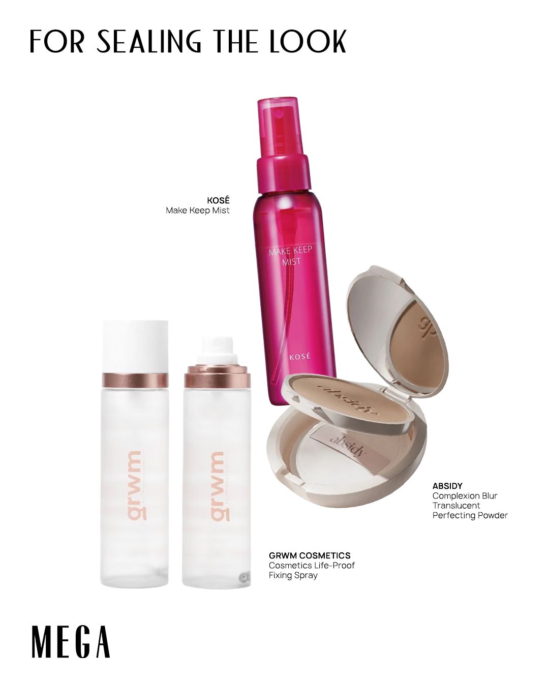 mega-glowy-holiday-makeup-sealing-the-look - MEGA Products for Setting Makeup Kosé Make Keep Mist GRWM Cosmetics Life-Proof Fixing Spray Absidy Complexion Blur Perfecting Powder
