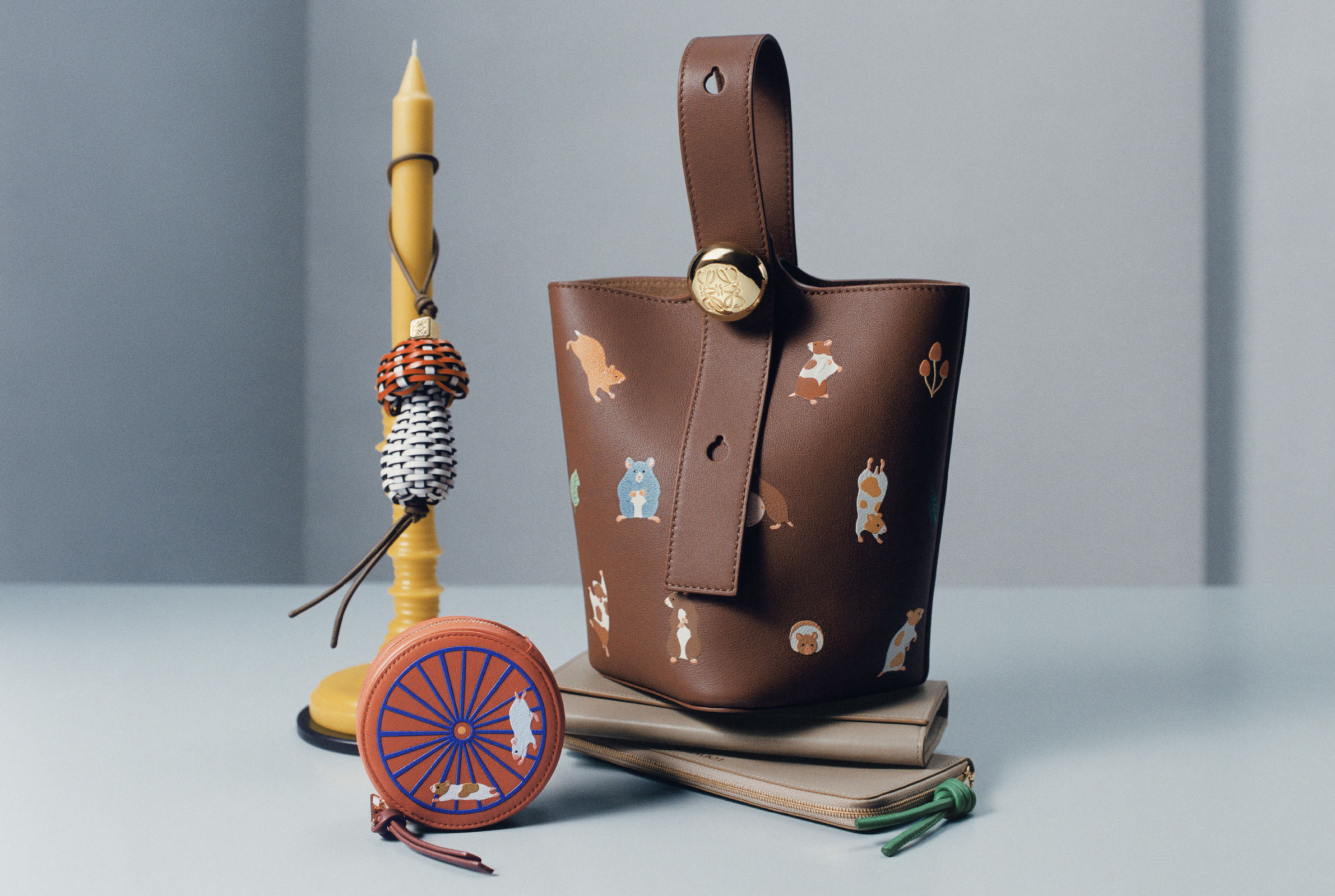 mega-loewe-02 - MEGA A brown bag and pair of accessories in the Loewe collection