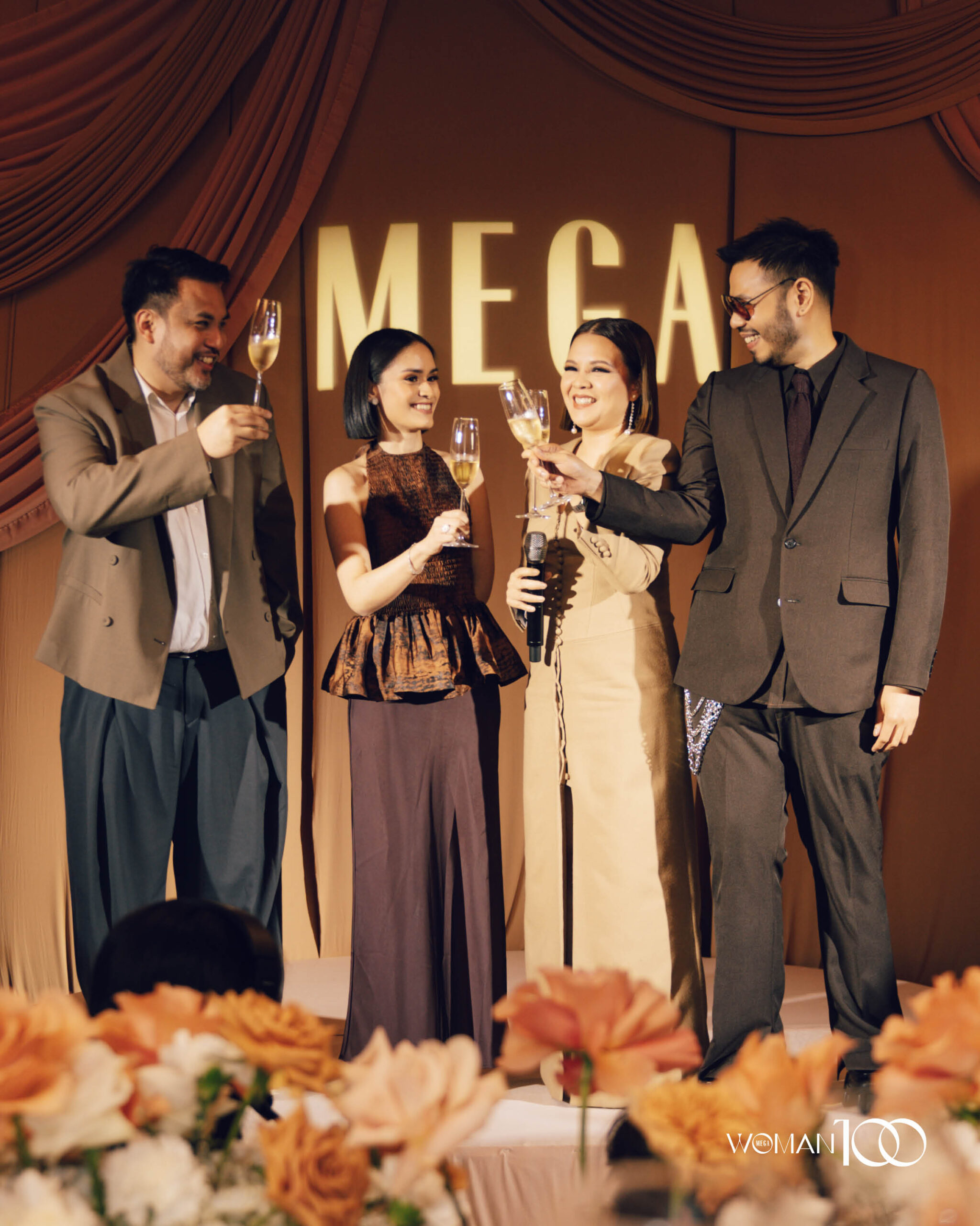 The grand reveal of the MEGA Woman 100 book was celebrated with a toast from the key figures behind its creation, honoring the remarkable women and their inspiring stories