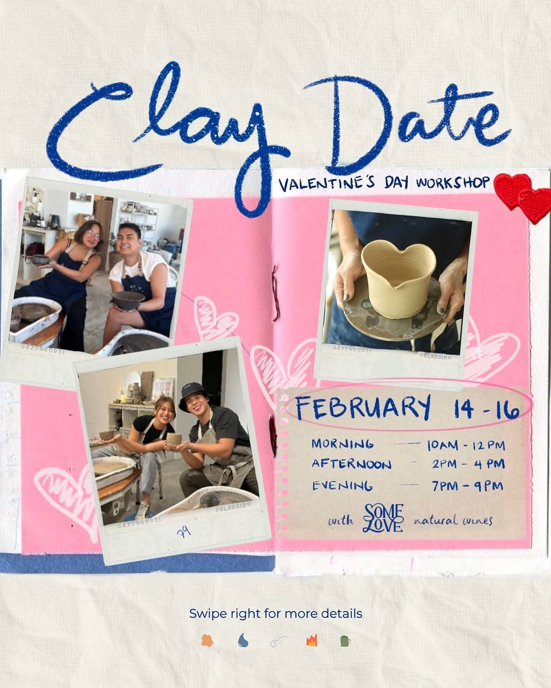 Handcraft with love at Wabi Sabi's workshops with your loved one!