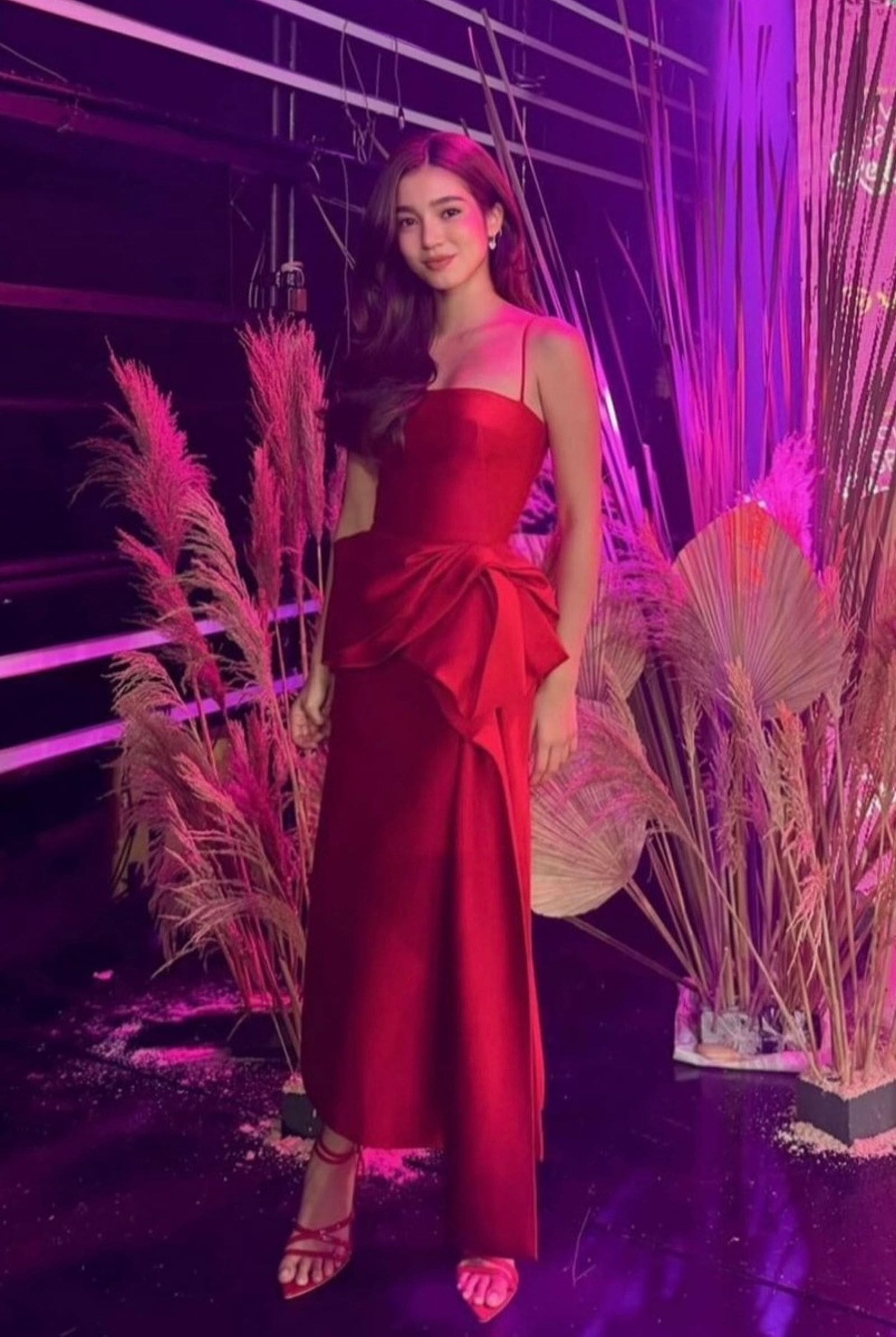 Belle Mariano with her Positano Dress for the premiere of How to Spot a Red Flag