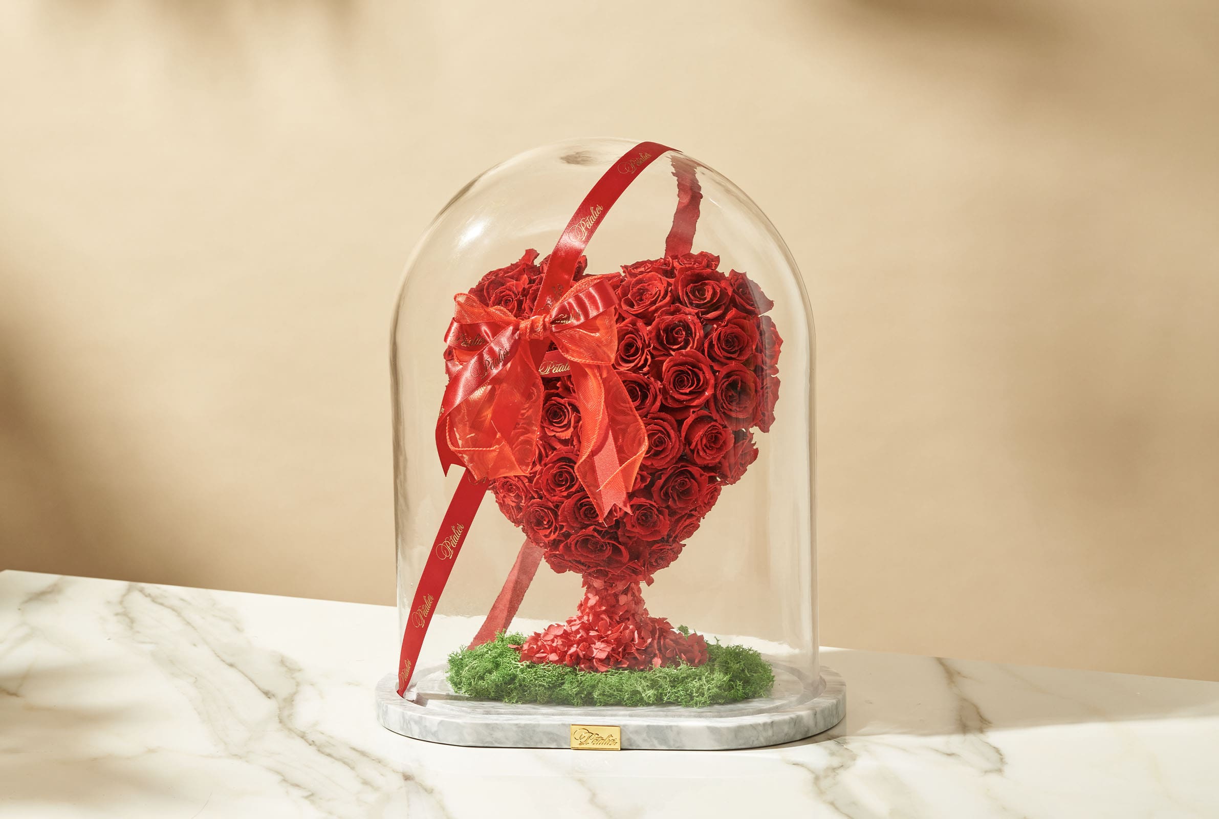 mega-petalier-2 - MEGA Red Roses encased in Petalier's Valentine's Eternity Arrangement