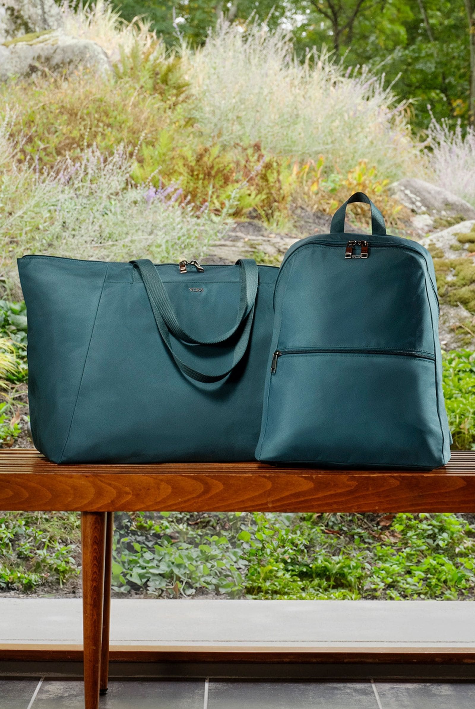 The Voyageur Just In Case Tote and Backpack in Lagoon hues